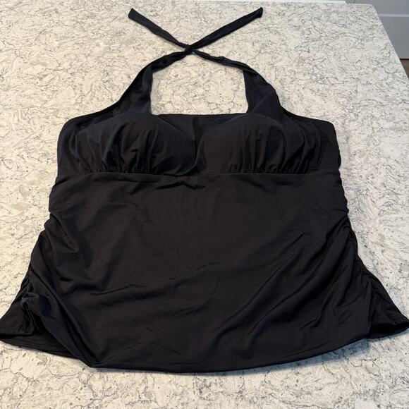 Lands End Swimsuit Womens Plus Size 26W Black Tankini 2 Piece RETRO PINUP - Picture 4 of 15